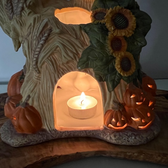 Scarecrow Family PartyLite Vintage Candle Holder Pumpkins Halloween Fall -EUC - Picture 16 of 16